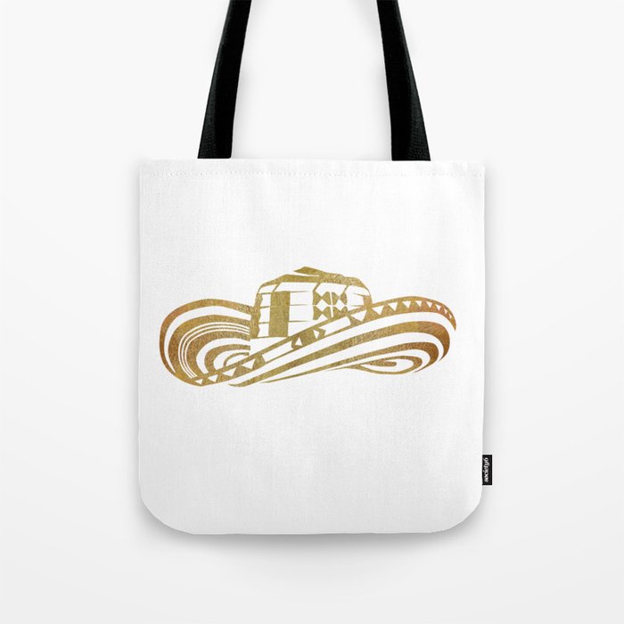 Colombian Sombrero Vueltiao in Gold Leaf Tote Bag