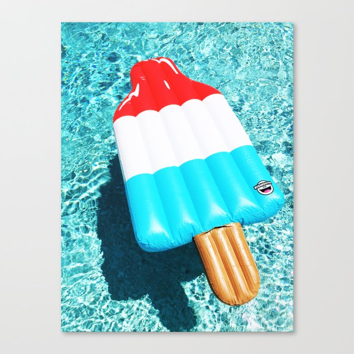 popsicle float all up in our pool Canvas Print