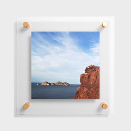 Mexico Photography - An Orange Cliff By The Blue Ocean Floating Acrylic Print