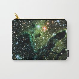 Eagle Nebula Pillars of Creation Dark: Turquoise Green Orange Carry-All Pouch