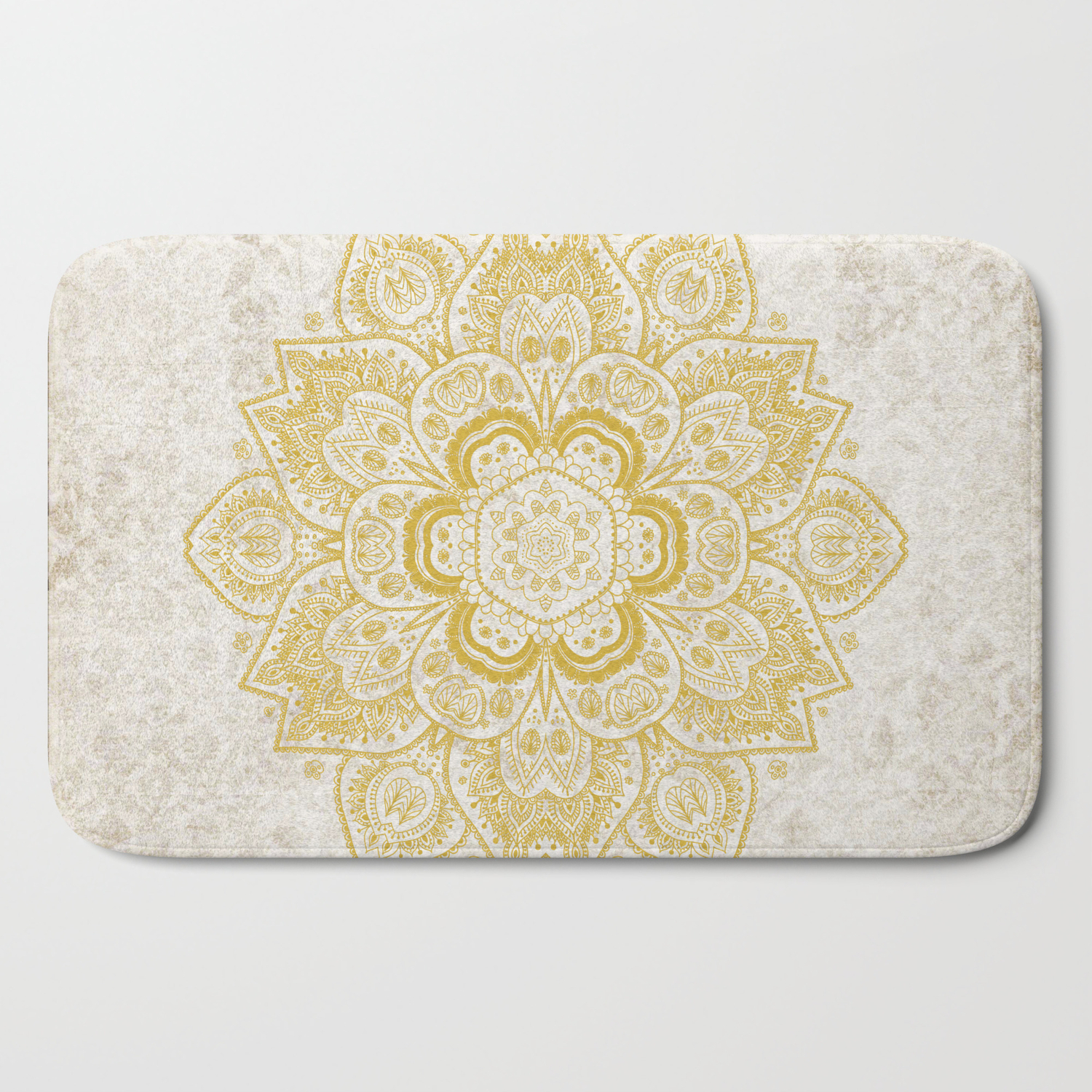 Mandala Temptation In Metallic Gold Bath Mat By Lena127 Society6