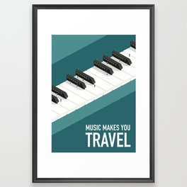 Music makes you travel Framed Art Print