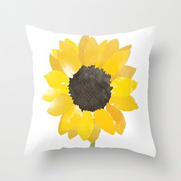 Watercolor Sunflower Throw Pillow