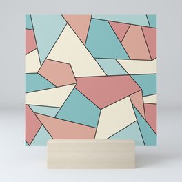 Geometric pattern retro vintage pastel  Mini Art Print