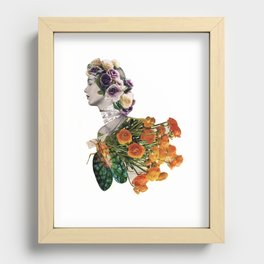 Retro Floral Collage / you never brought me flowers so I became my own bouquet Recessed Framed Print