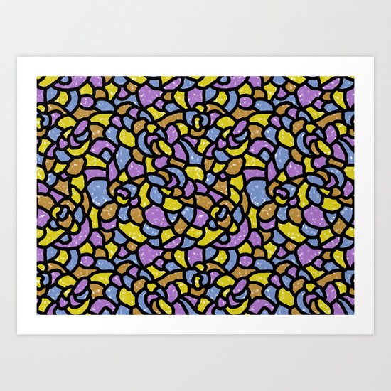 Mosaic Tiles Random Shaped Art Print
