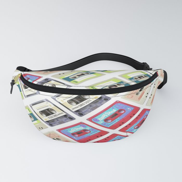 1980s hip hop pop culture colorful pattern cassette tape Fanny Pack