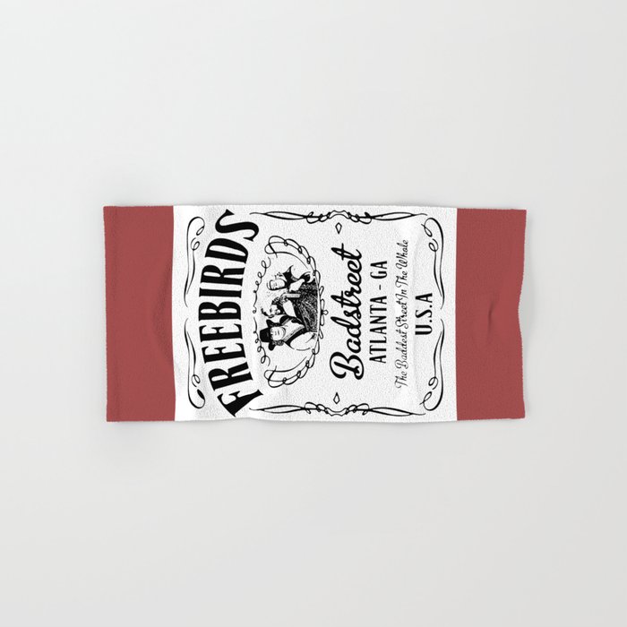 Fabulous Freebirds - J.D. Whiskey tribute in Black and White Hand & Bath Towel