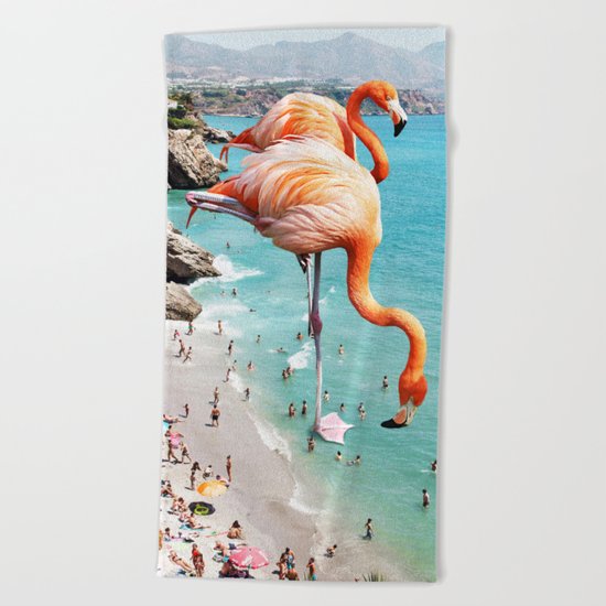 Flamingos on the Beach #society6 #decor #buyart Beach Towel