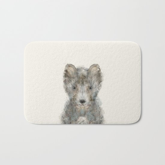 little grey wolf Bath Mat