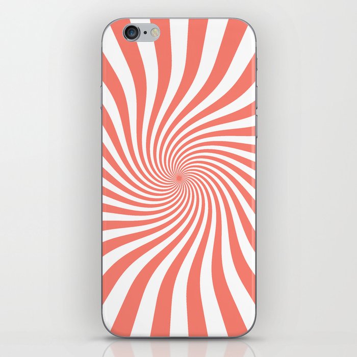 Swirl (Salmon/White) iPhone Skin