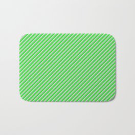 [ Thumbnail: Dark Sea Green, Lime & Light Gray Colored Lines/Stripes Pattern Bath Mat ]
