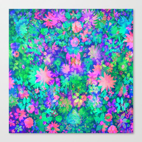 Fluro Floral Canvas Print