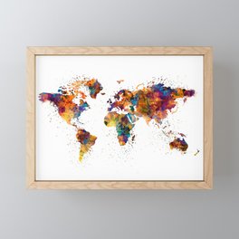 World Map Framed Mini Art Print