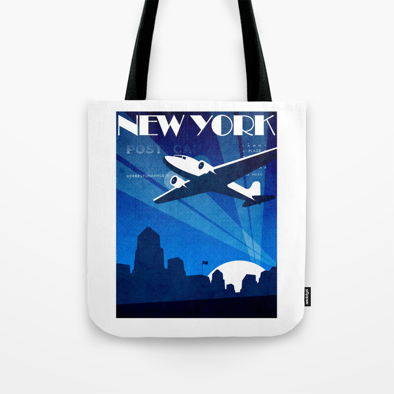 Art Deco Travel Poster New York Tote Bag By Grizzlygood Society6