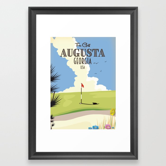Augusta Georgia Golf Poster Framed Art Print