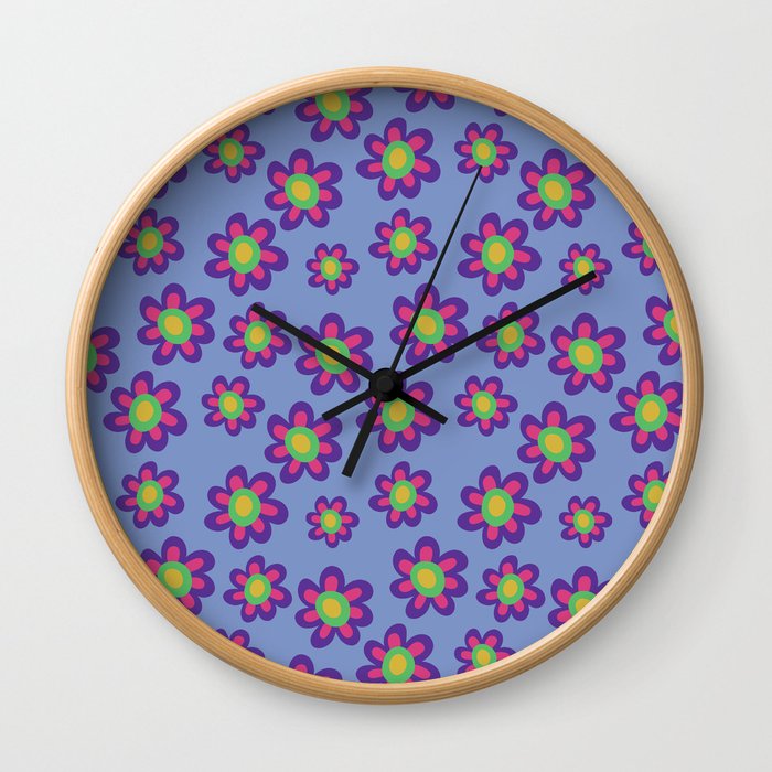 Funky Flowers Wall Clock
