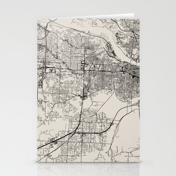 USA, Little Rock city map Stationery Cards