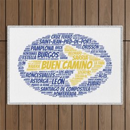 Buen Camino Word Art Outdoor Rug