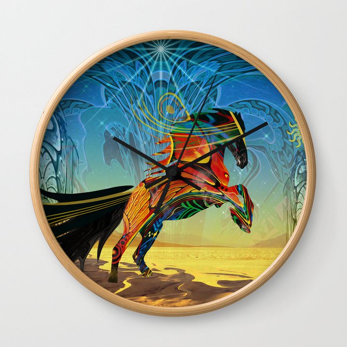 The Wind of Time (Red Horse) Wall Clock