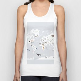 Animal Map of the world Tank Top