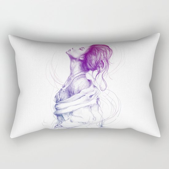 Beautiful Woman Lady Portrait Fashion Art Rectangular Pillow