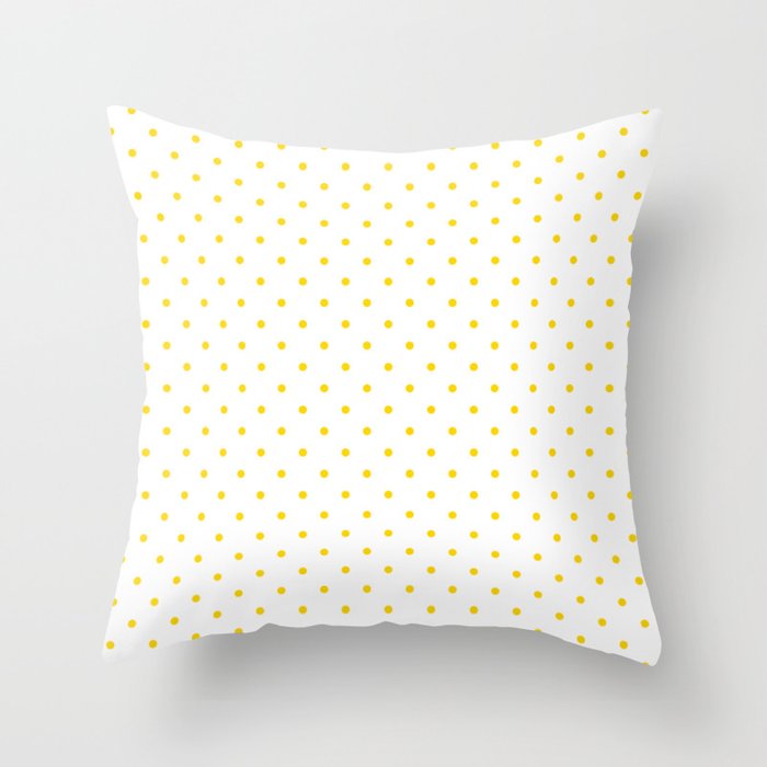 Small Yellow Polka dots Background Throw Pillow