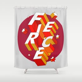 FIERCE 3D Typography Shower Curtain