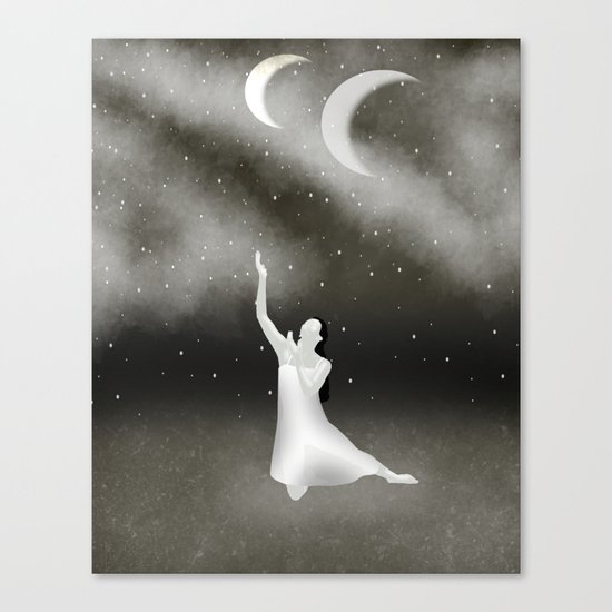 Worshipping the Moon Canvas Print
