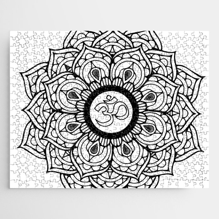 Om Hindu sacred sound symbol Mandala Jigsaw Puzzle by ArtOnWear