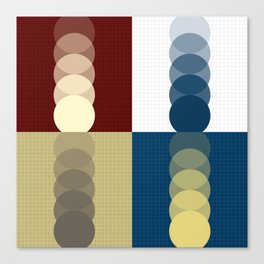 Grid retro color shapes patchwork 2 Canvas Print