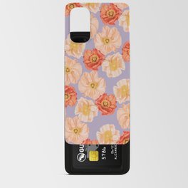 Retro poppies on purple Android Card Case