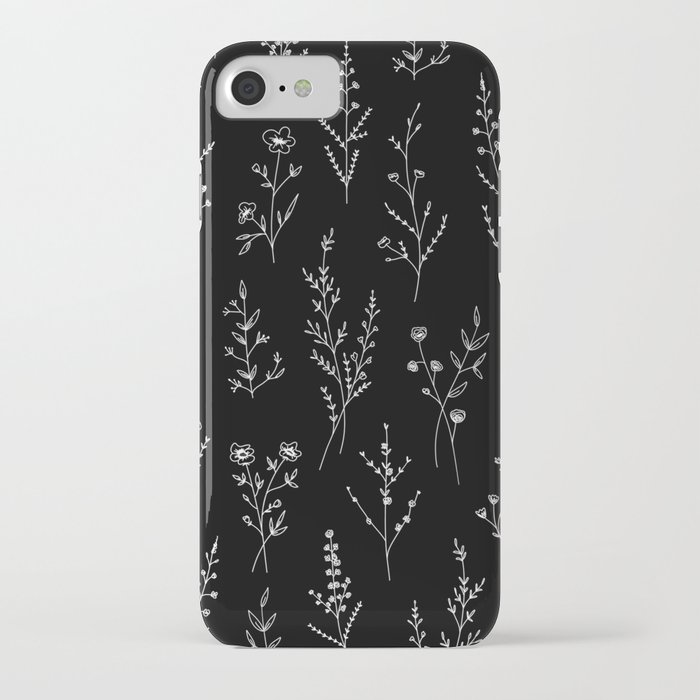 New Black Wildflowers iPhone Case