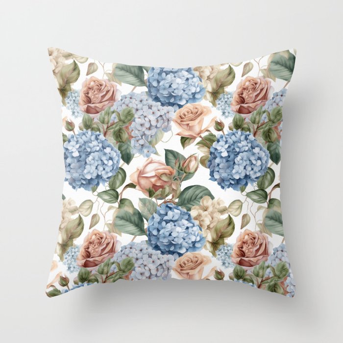 Blossoms Ablaze: Captivating Watercolor Wonders of Spring Throw Pillow