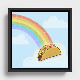 Taco at the End of the Rainbow Framed Canvas