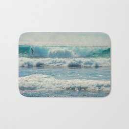SURF-ACING Bath Mat | Waves, Sea, Photo, Blue, Water, Pattern, Landscape, Surfing, Ocean, Seascape 