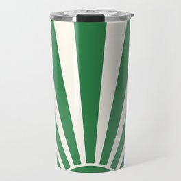 Green retro Sun design Travel Mug