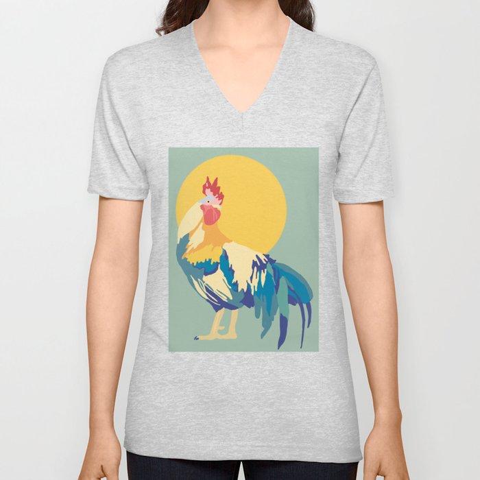 Rooster Rising V Neck T Shirt