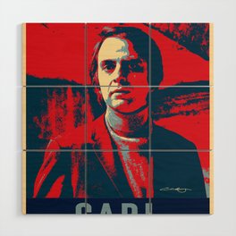 Carl Sagan Art Wood Wall Art
