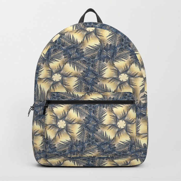 Flowers Made from Frost Geometric Pattern based on Macro Photography Backpack