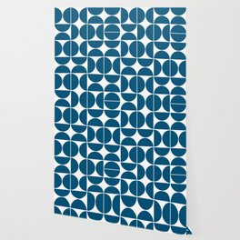 Mid Century Modern Geometric 04 Blue Wallpaper
