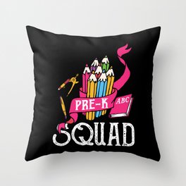Pre-K Squad Student Back To School Throw Pillow