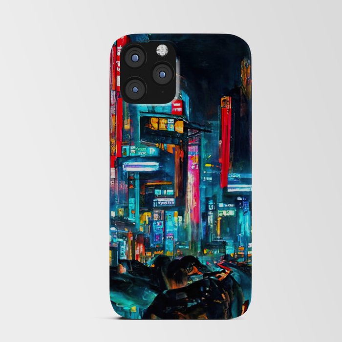 Streets of Tokyo at night iPhone Card Case