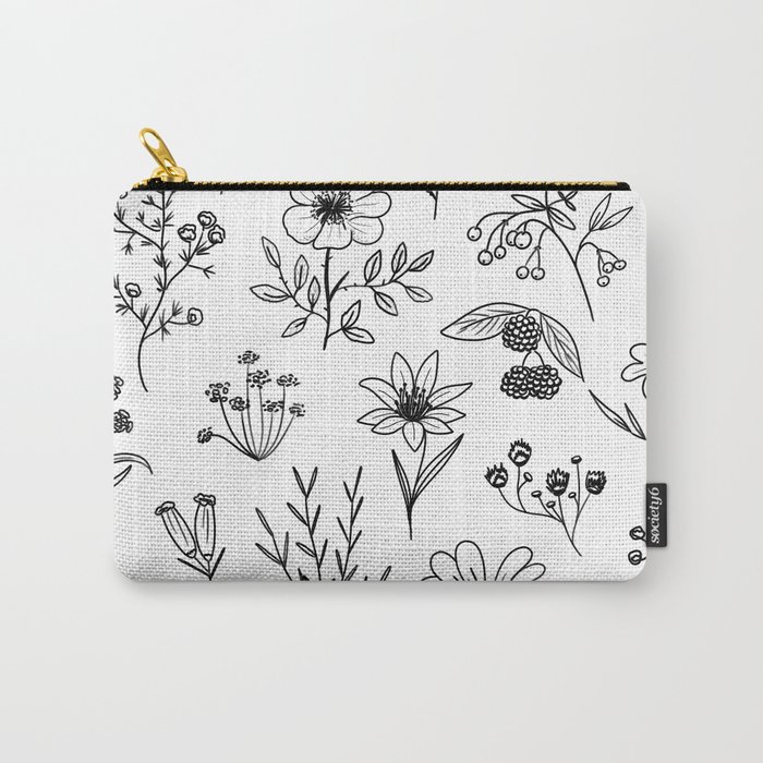 White Patagonian Flowers Carry-All Pouch