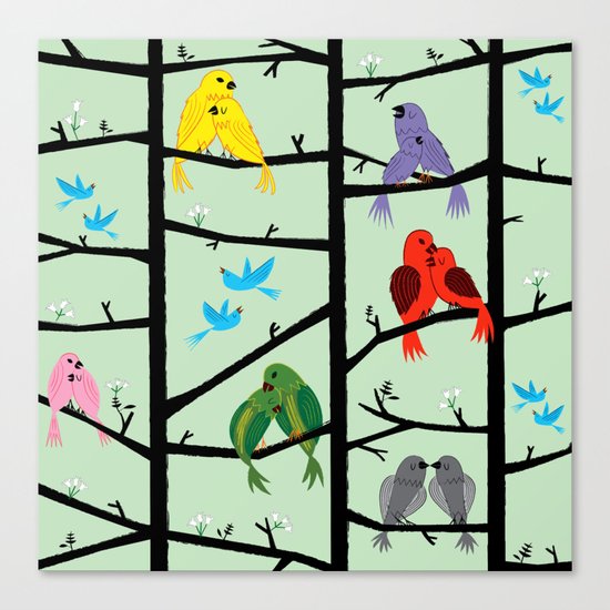 The Lovebirds Canvas Print