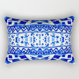 Blue watercolor tribal ethnic seamless pattern Rectangular Pillow