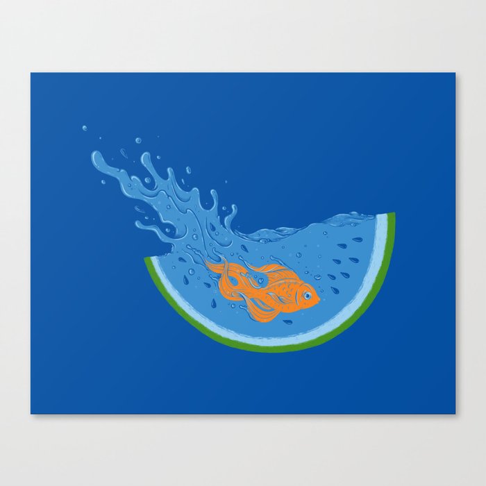 Watermelon Dive Canvas Print