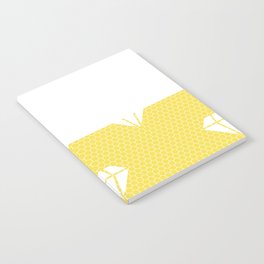 White Diamond Lace Horizontal Split on Sunshine Yellow Notebook