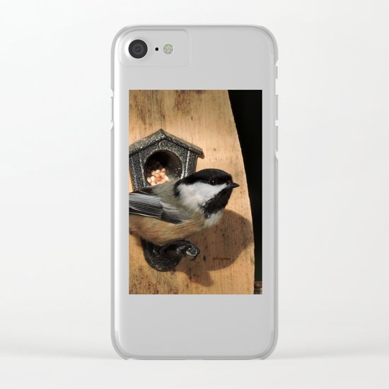 Black-Capped Chickadee at the Feeder Clear iPhone Case
