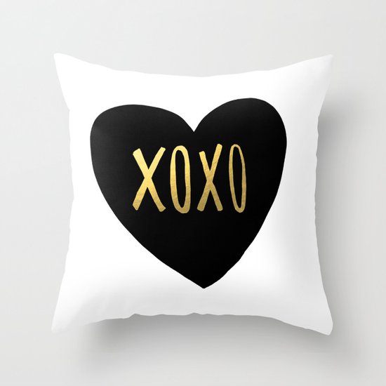 XOXO x Gold Throw Pillow